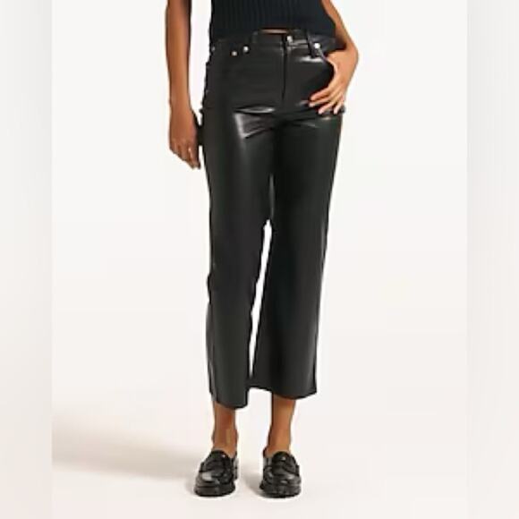J. Crew black faux leather Slim wide-leg pant - Picture 5 of 15